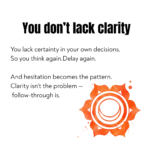 Visual explaining how lack of decision confidence leads to overthinking, hesitation, and delayed action