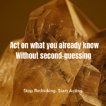 Yellow crystal background with message about acting with clarity and confidence without second guessing