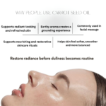 Benefits of Swastik Carrot Seed Essential Oil including nourishing skincare rituals, facial massage use, restorative beauty wellness, and radiant-looking skin care.