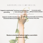 Benefits of Swastik Clary Sage Essential Oil including emotional balance rituals, calming aromatherapy, diffuser wellness, and restorative self-care practices.