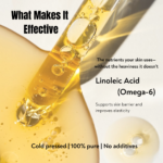 linoleic acid omega 6 in grapeseed oil supports skin barrier elasticity and lightweight nourishment