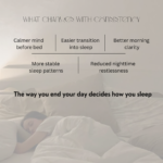 peaceful woman sleeping in bed showing improved sleep quality and reduced nighttime restlessness