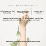 Benefits of Swastik Spearmint Essential Oil including uplifting aromatherapy, refreshing diffuser rituals, clarity-focused wellness, and restorative self-care practices