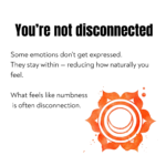 Visual explaining how unexpressed emotions reduce natural emotional flow and create a sense of numbness