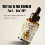 focus essential oil bottle showing productivity concept for starting work faster and improving concentration