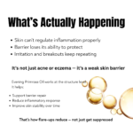 evening primrose oil supports skin barrier repair and reduces recurring inflammation for acne and eczema