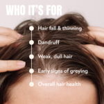 Hair oil designed for hair fall dandruff weak dull hair early greying and overall scalp health improvement