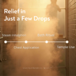 Different ways to use eucalyptus oil including steam inhalation chest application bath ritual and temple use for congestion relief