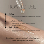 Juniper berry essential oil usage guide featuring diffuser rituals, grounding body care practices, mindfulness wellness routines, and refreshing bath self-care experiences.