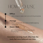 Guide showing massage, diffuser, steam bath, and wellness uses of Swastik Nutmeg Essential Oil for warming and comforting routines.