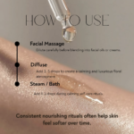 Palmarosa essential oil usage guide featuring facial rituals, nighttime skincare routines, facial massage practices, and restorative botanical self-care experiences.