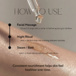 Luxury skincare-inspired rose oil creative explaining how stress and dehydration affect skin softness, radiance, and nourishment.
