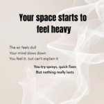 Heavy indoor air concept showing dull environment and mental fatigue caused by stagnant space