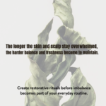 Luxury Ayurvedic wellness creative featuring neem essential oil messaging focused on scalp wellness, balancing skincare, restorative botanical care, and freshness-centered self-care rituals.