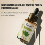 Premium Swastik Neem Essential Oil bottle styled in luxury Ayurvedic wellness aesthetics for balancing skincare, scalp care, and restorative botanical rituals.