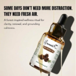 Premium Swastik Pine Needle Essential Oil bottle styled in luxury forest wellness aesthetics for grounding aromatherapy, freshness, and restorative self-care rituals.