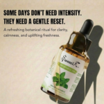 Premium Swastik Spearmint Essential Oil bottle styled in luxury botanical wellness aesthetics for uplifting freshness, clarity, and refreshing self-care rituals.