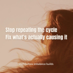 Strong call to action for tea tree oil to fix root cause of acne and dandruff before imbalance builds