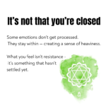 Visual explaining how unprocessed emotions stay within and create a sense of emotional heaviness