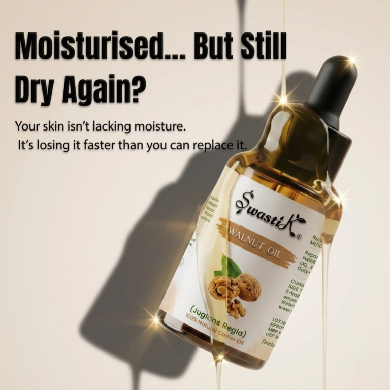 walnut oil for dry skin showing moisture loss and need for deep hydration retention
