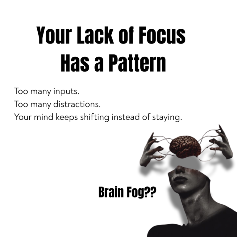 person experiencing mental fog and distraction showing lack of focus and cognitive overload