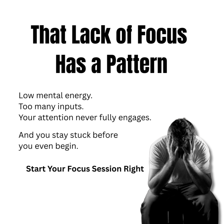 person feeling mentally stuck and overwhelmed showing inability to start tasks due to low focus and mental fatigue